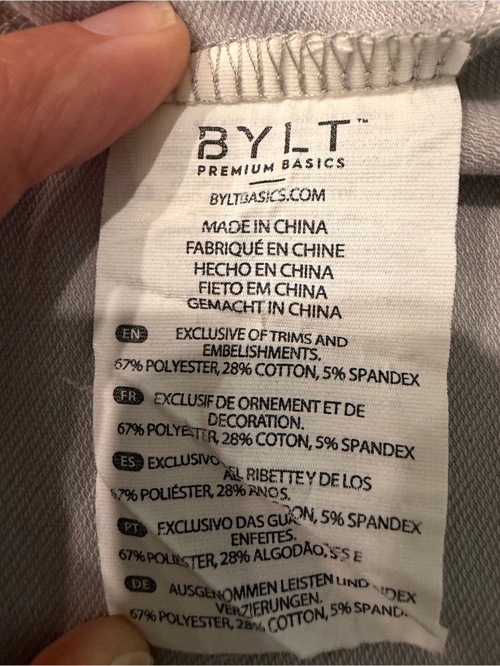 BYLT Premium Basics Men's Long Sleeve Performance Drop-Cut Hoodie - Gray Size M - Picture 6 of 7